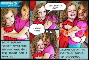 MakePeaceSiblingRivalryForcedHuggingPunishment