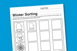 winter sorting worksheet