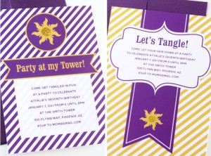 Easy Tangled Birthday Party Invitations