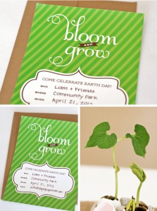 Bloom & Grow Earth Day Party Printable Invitation Freebie