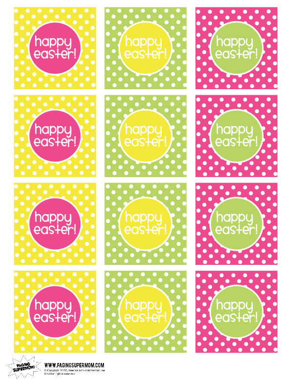 Happy Easter Printable Labels Paging Supermom
