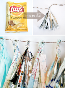 Potato Chip Bag Recycled into Party Decor
