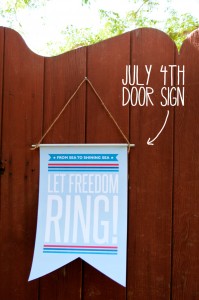 Free July 4th Door Sign Patriotic Decor
