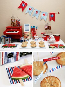 Let Freedom Ring July 4th Party Food Table