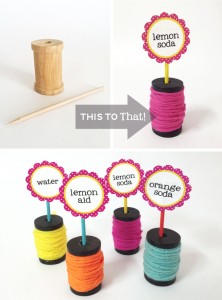 Wooden Spool Party Sign Holders Tutorial