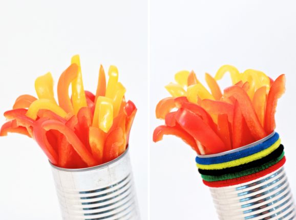 Olympic Torch Veggies Side By Side