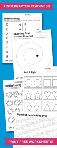 Kindergarden Readiness - Print Free Worksheets to Practice at home #kindergarten #school #worksheets #printables