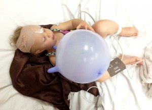 Waiting For Stitches with a Latex Glove Balloon