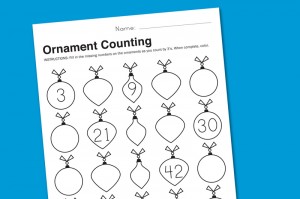 Ornament Counting Holiday Math Worksheet Free Download at PagingSupermom.com #printables #math #kindergarten #firstgrade