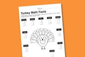 Thanksgiving Math Facts Worksheet Printable #thanksgiving #math