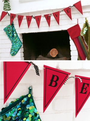 Free Printable BELIEVE Banner from PagingSupermom.com #believe #christmas #freebies #garland
