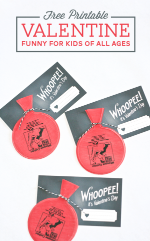 Free Printable Whoopee Cushion Valentine -- hilarious! From PagingSupermom.com #valentines #sillyvalentines #boyvalentines