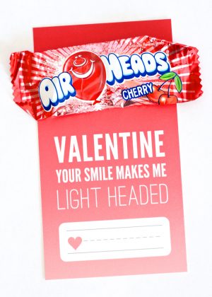 Free Printable Airheads Valentine from PagingSupermom.com #valentines #airheads #freebies