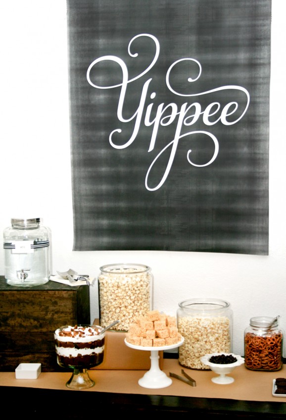 Yippee Gender Reveal Dessert Table from PagingSupermom.com #genderreveal #baby #babyshower