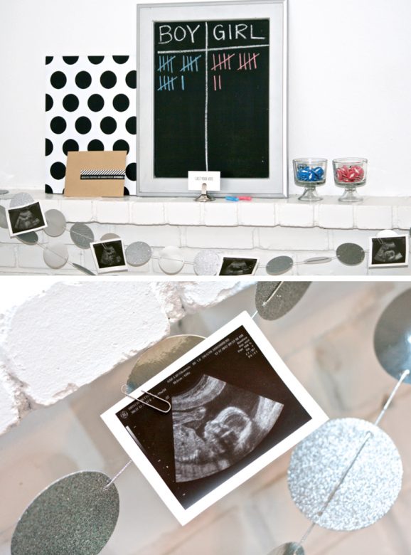 Voting Station for Baby Gender Reveal Party from PagingSupermom.com #genderreveal #babyshower #ultrasound