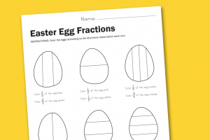 Easter Egg Fractions Free Printable Worksheet from PagingSupermom.com #fractions #worksheets #easter
