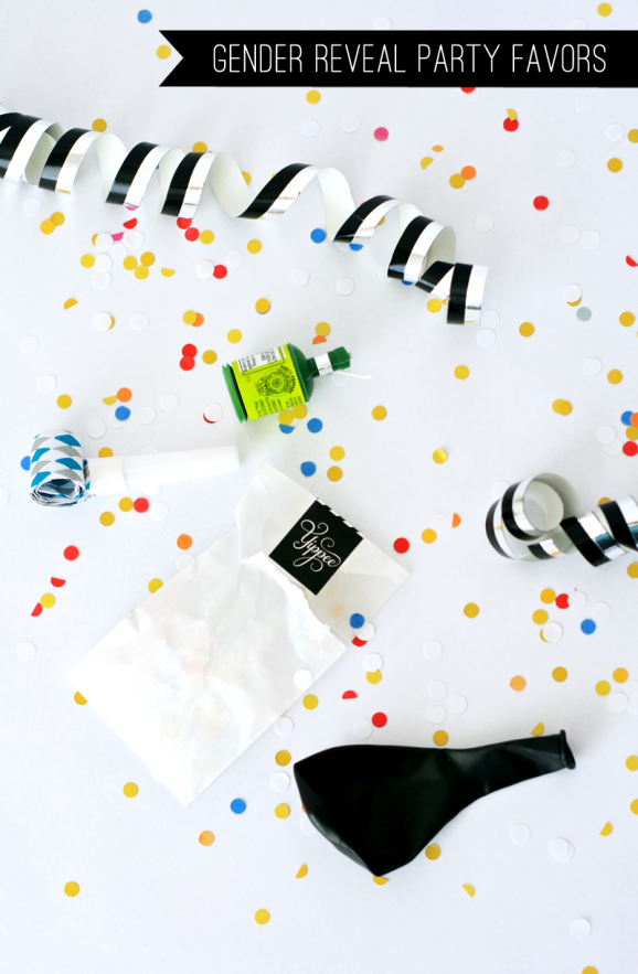 Baby Gender Reveal Party Favor Ideas PagingSupermom.com #genderreveal #confetti