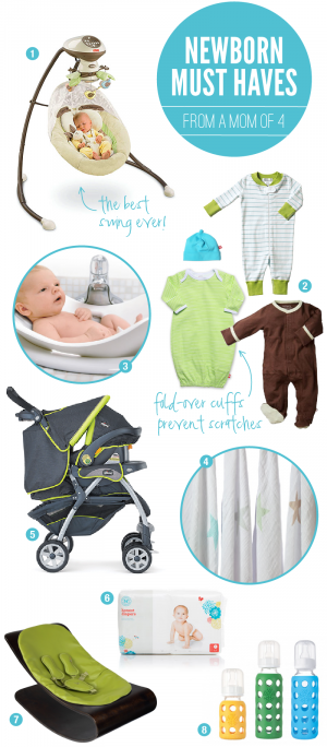 The ultimate list of essential Baby Gear for Newborns from a mom of four on PagingSupermom.com #babygear #newbornessentials #babies