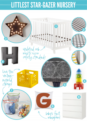 Baby Boy's Star Gazer Nursery Inspiration Board at PagingSupermom.com