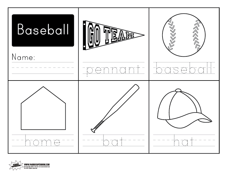 Baseball Handwriting Free Worksheet Paging Supermom