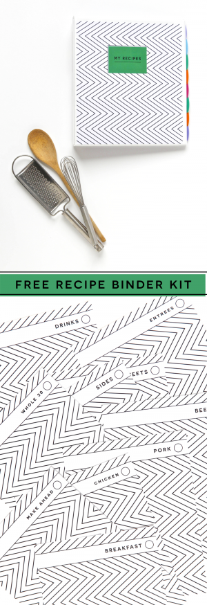 Printable Recipe Binder Kit - FREE from Paging Supermom